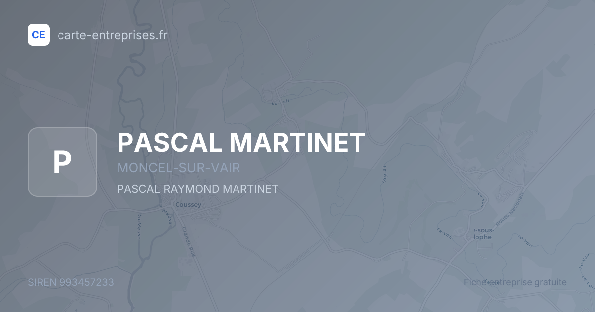 PASCAL MARTINET — 993457233 — fiche entreprise
