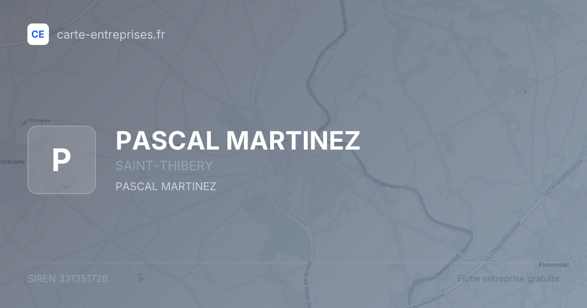 PASCAL MARTINEZ — 331351726 — fiche entreprise