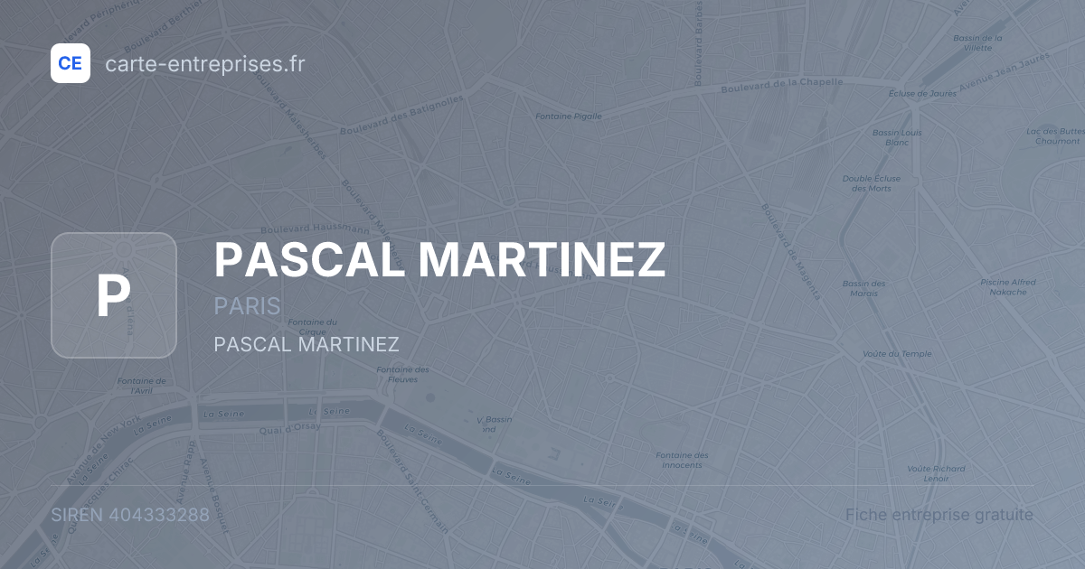 PASCAL MARTINEZ — 404333288 — fiche entreprise
