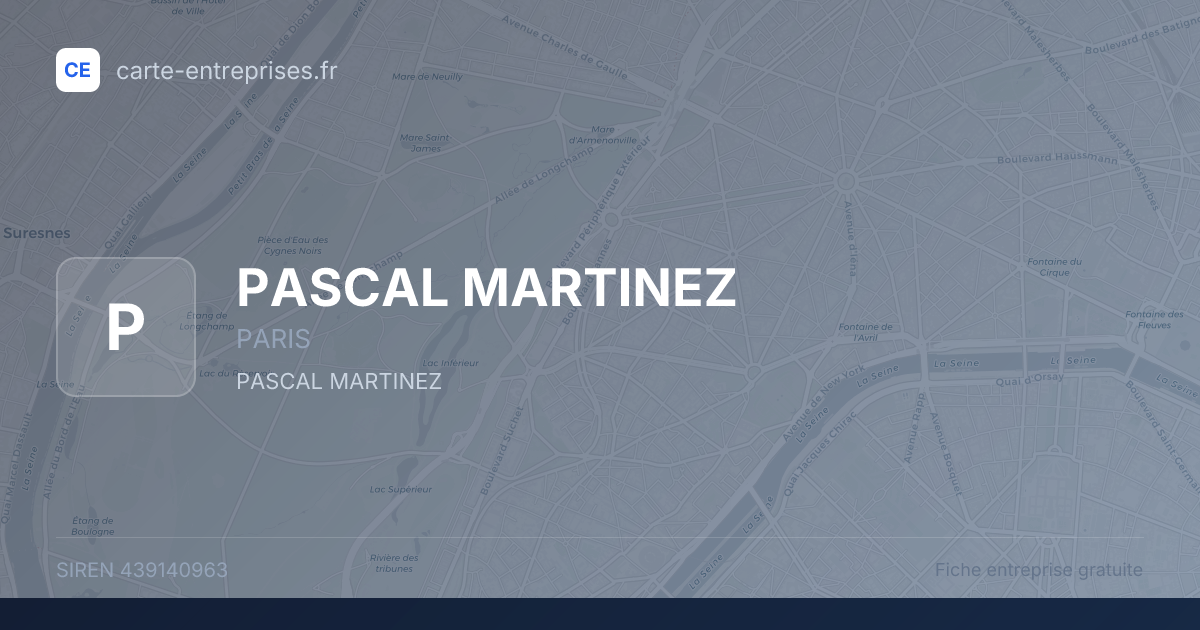 PASCAL MARTINEZ — 439140963 — fiche entreprise