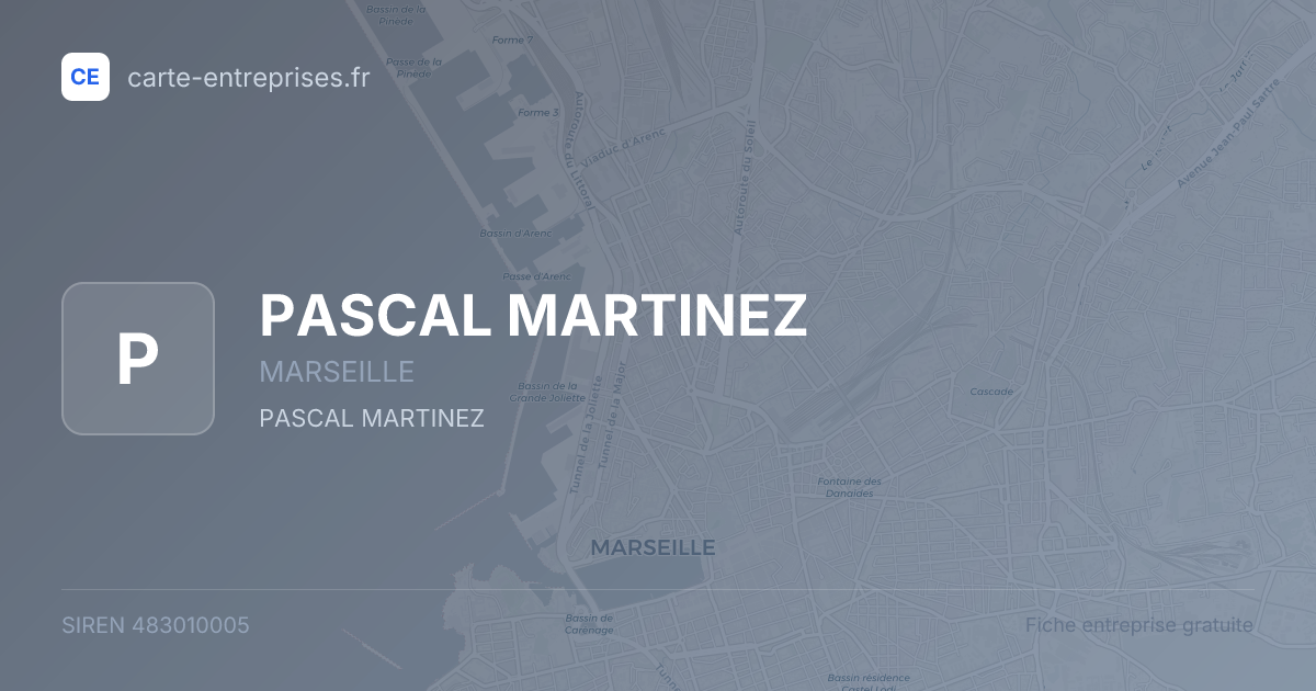 PASCAL MARTINEZ — 483010005 — fiche entreprise