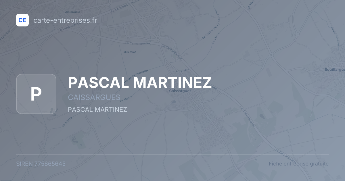 PASCAL MARTINEZ — 775865645 — fiche entreprise