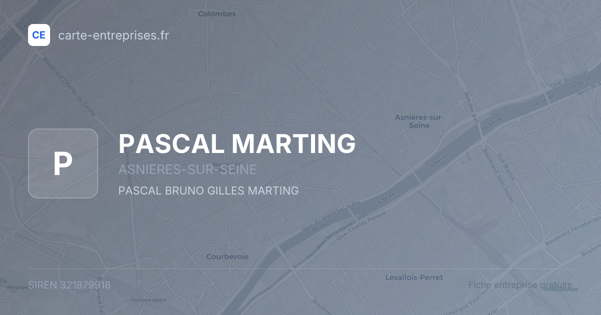 PASCAL MARTING — 321879918 — fiche entreprise
