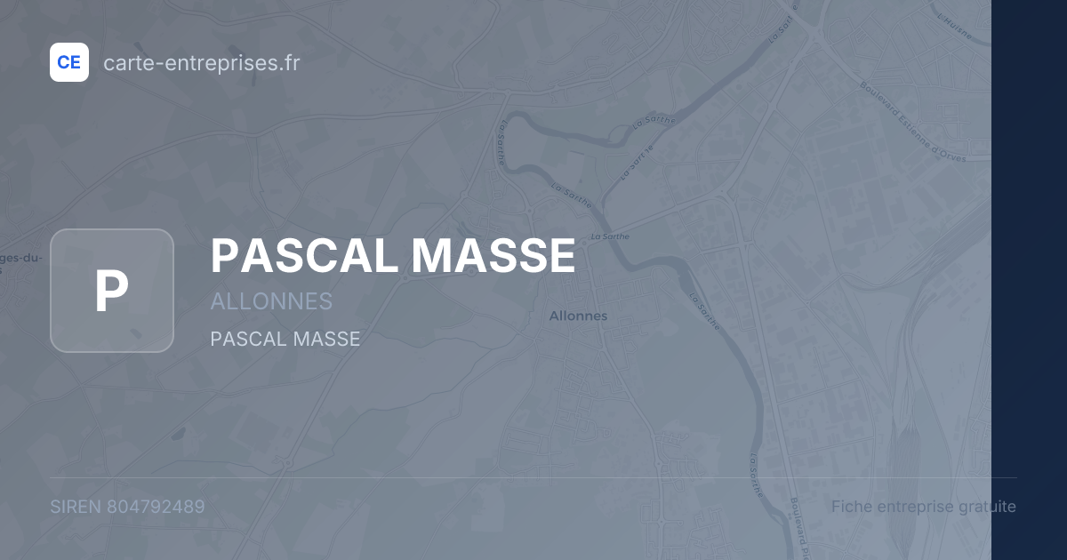 PASCAL MASSE — 804792489 — fiche entreprise