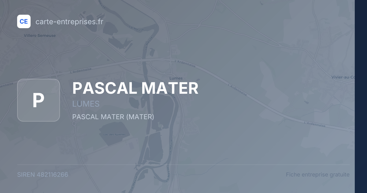 PASCAL MATER — 482116266 — fiche entreprise