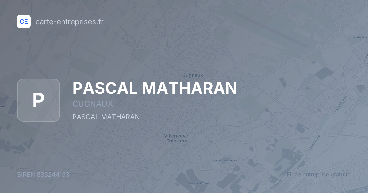 PASCAL MATHARAN — 835244153 — fiche entreprise