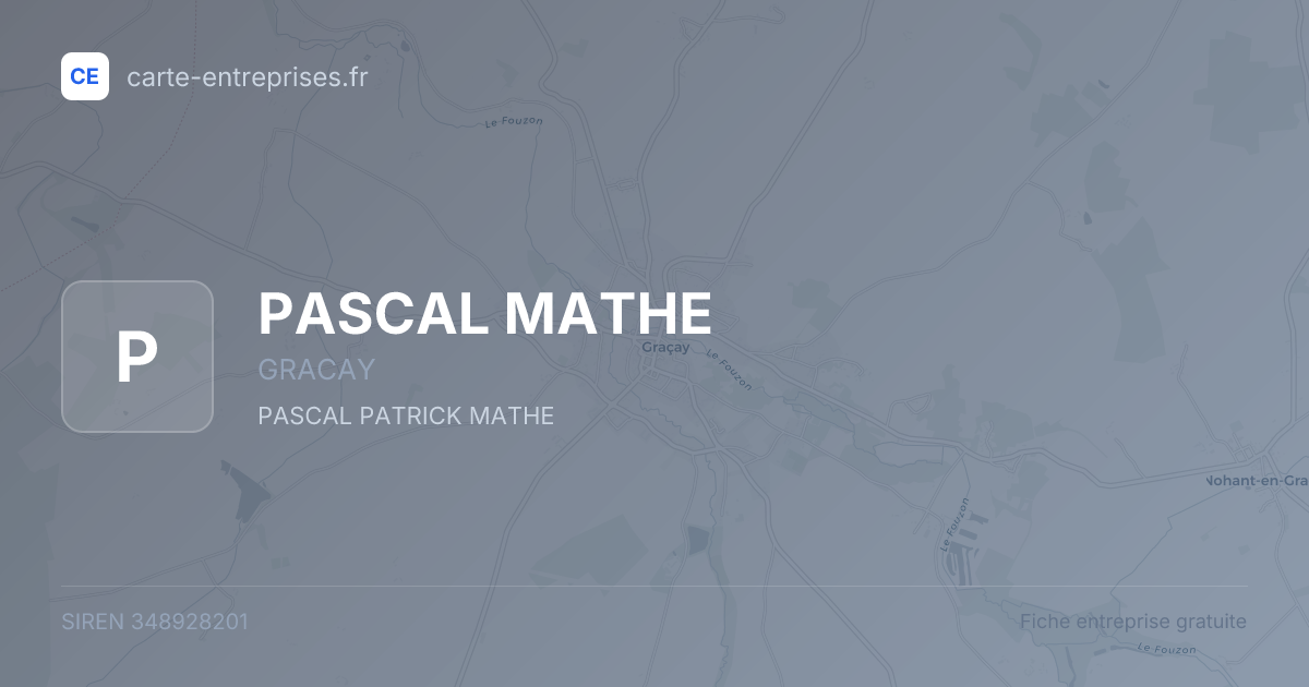 PASCAL MATHE — 348928201 — fiche entreprise