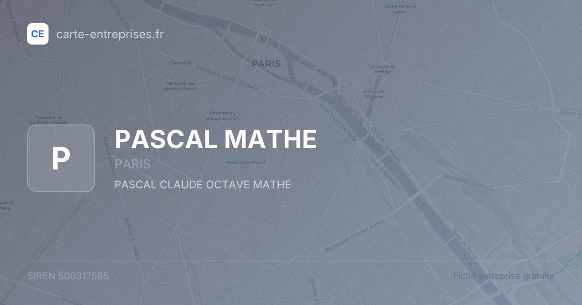 PASCAL MATHE — 500317565 — fiche entreprise