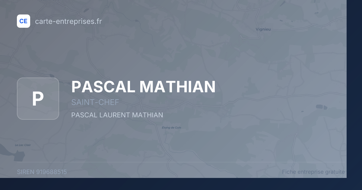 PASCAL MATHIAN — 919688515 — fiche entreprise
