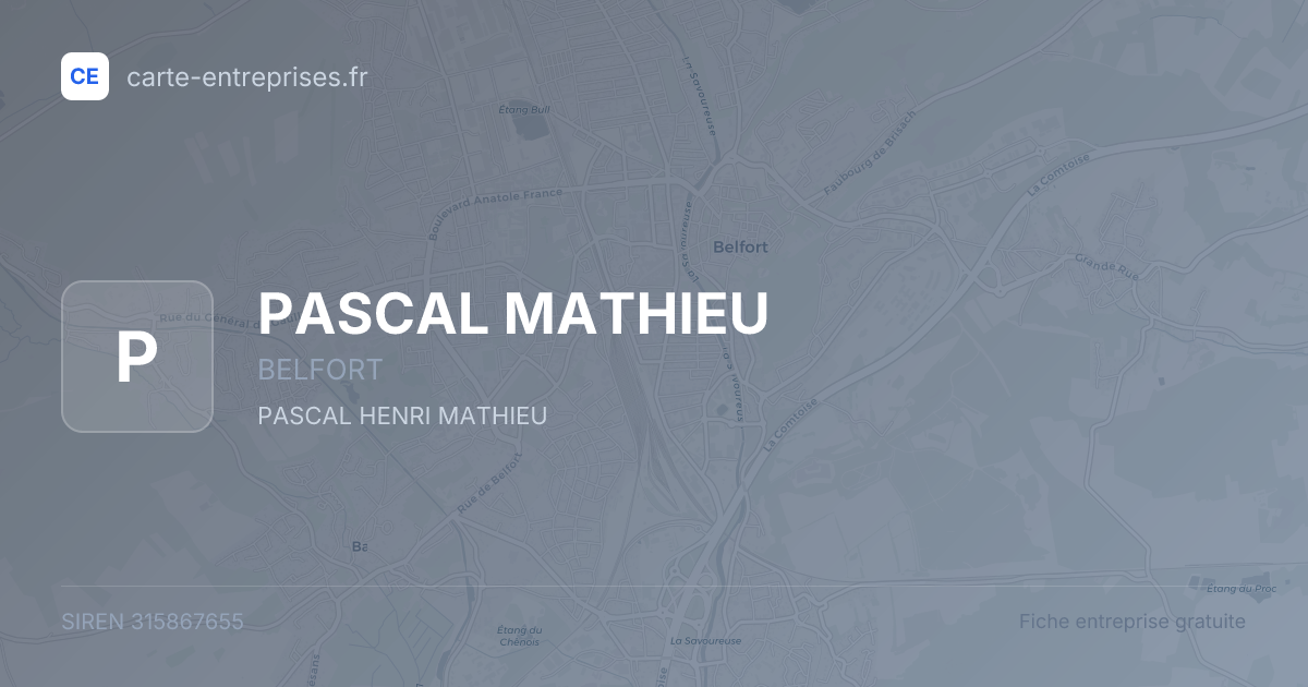 PASCAL MATHIEU — 315867655 — fiche entreprise