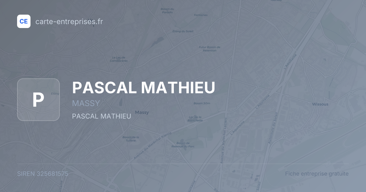 PASCAL MATHIEU — 325681575 — fiche entreprise