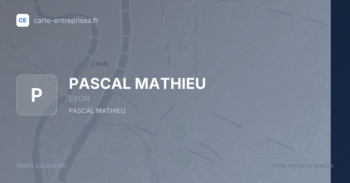 PASCAL MATHIEU — 326268091 — fiche entreprise