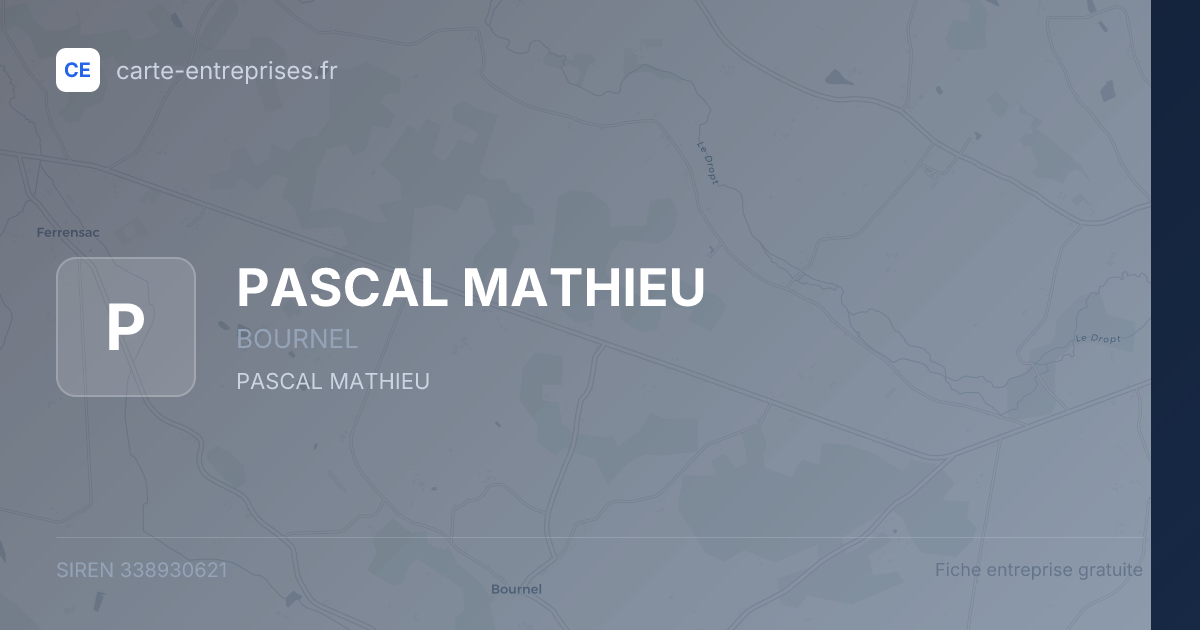 PASCAL MATHIEU — 338930621 — fiche entreprise