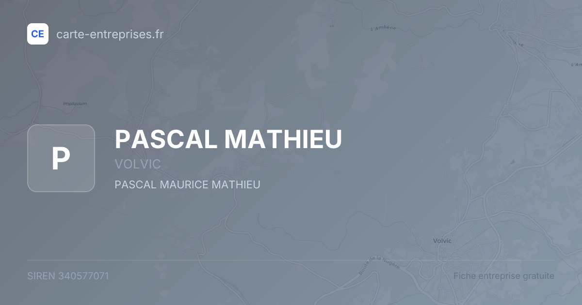 PASCAL MATHIEU — 340577071 — fiche entreprise