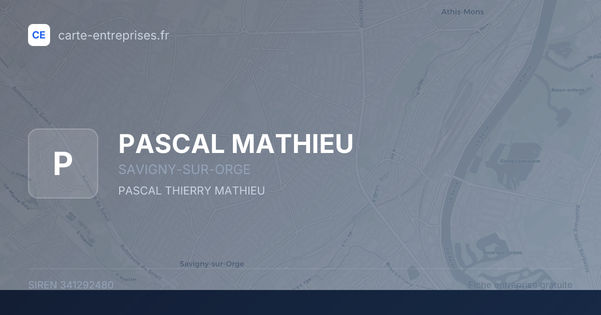 PASCAL MATHIEU — 341292480 — fiche entreprise