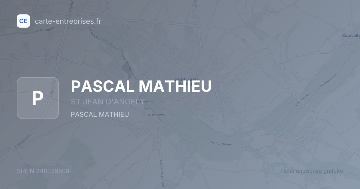 PASCAL MATHIEU — 348329608 — fiche entreprise