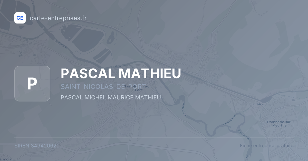 PASCAL MATHIEU — 349420620 — fiche entreprise