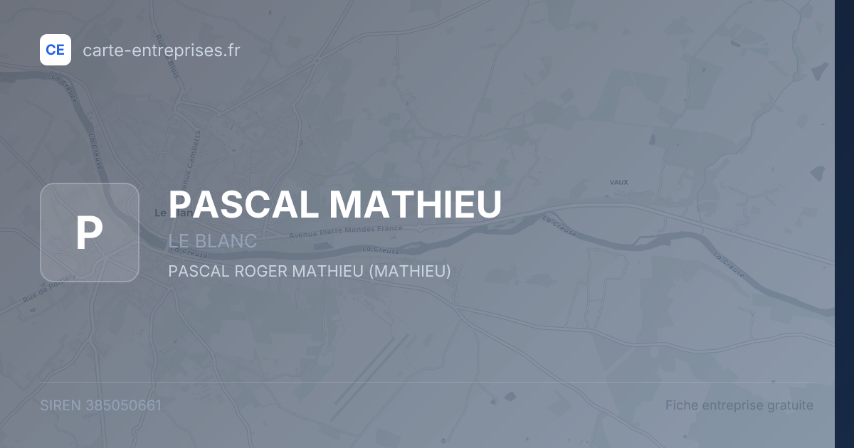 PASCAL MATHIEU — 385050661 — fiche entreprise