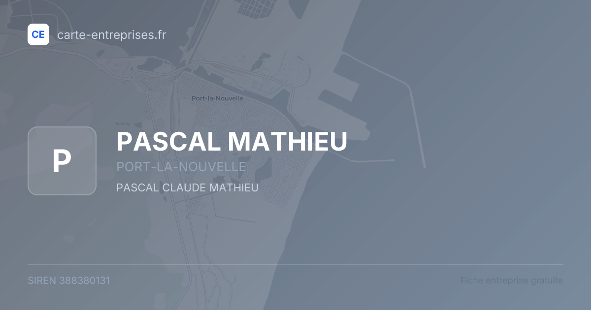PASCAL MATHIEU — 388380131 — fiche entreprise