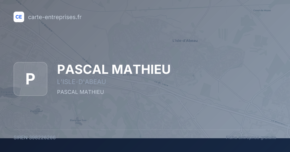 PASCAL MATHIEU — 398226266 — fiche entreprise