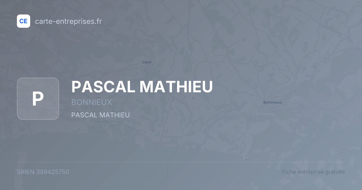 PASCAL MATHIEU — 399425750 — fiche entreprise