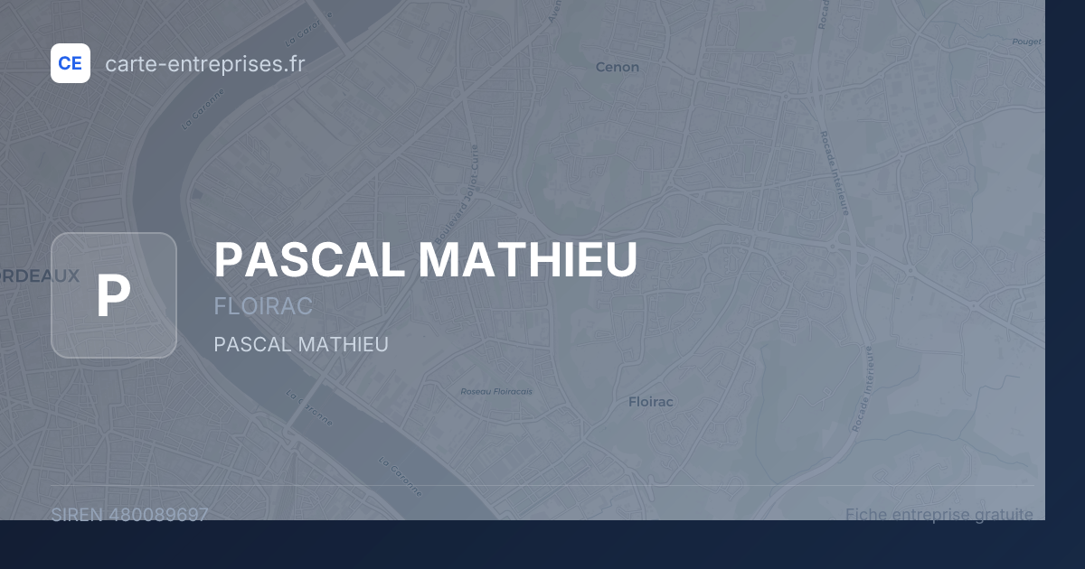 PASCAL MATHIEU — 480089697 — fiche entreprise