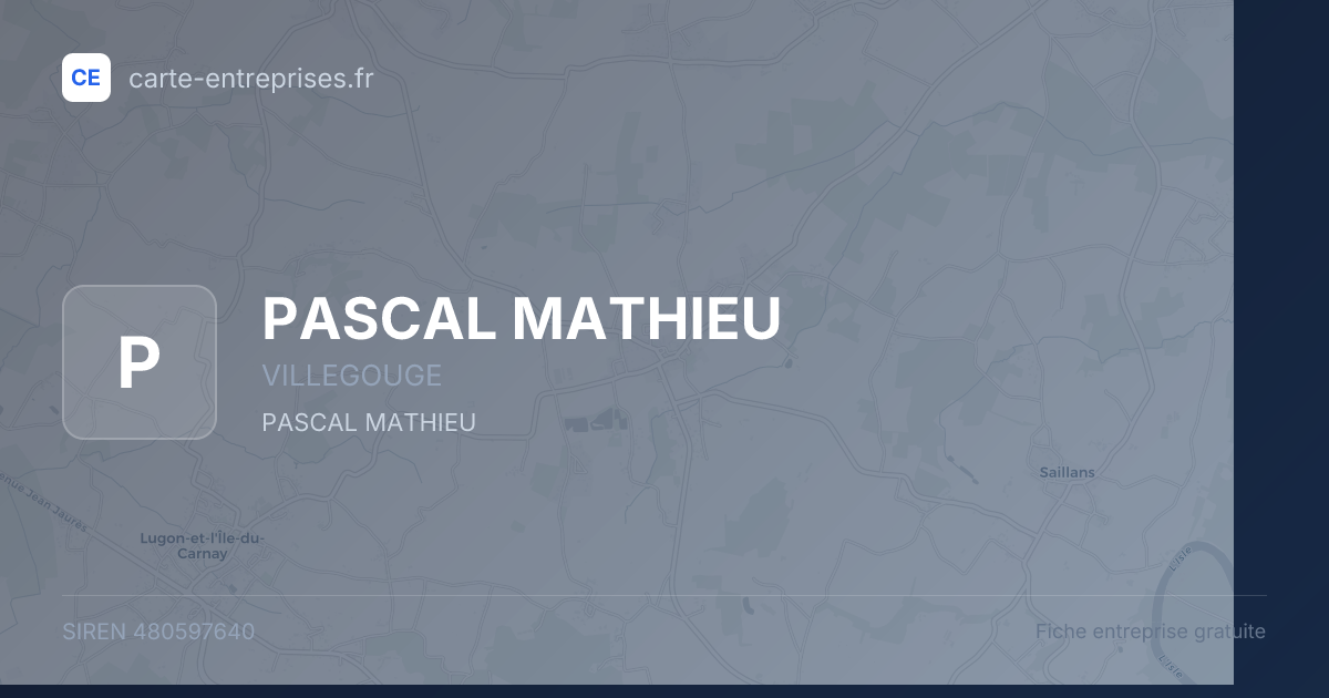 PASCAL MATHIEU — 480597640 — fiche entreprise