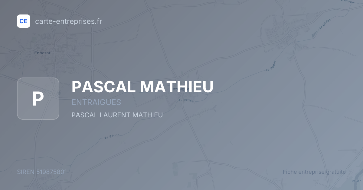 PASCAL MATHIEU — 519875801 — fiche entreprise