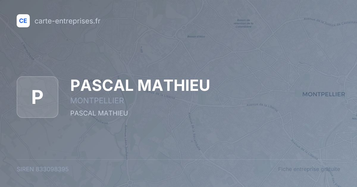 PASCAL MATHIEU — 833098395 — fiche entreprise