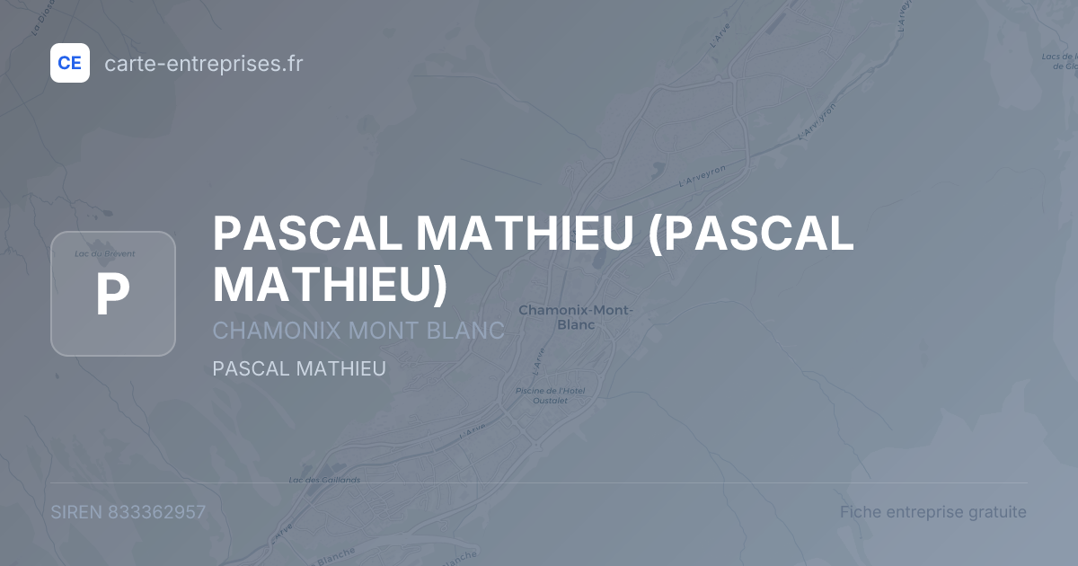 PASCAL MATHIEU — 833362957 — fiche entreprise