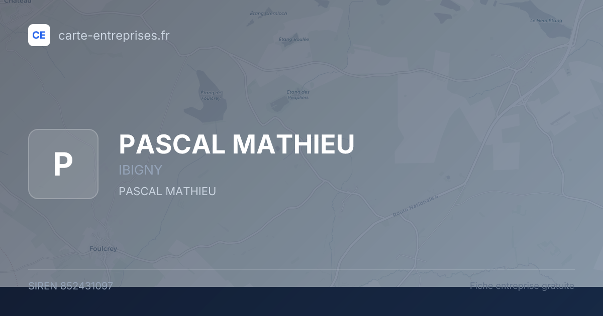 PASCAL MATHIEU — 852431097 — fiche entreprise