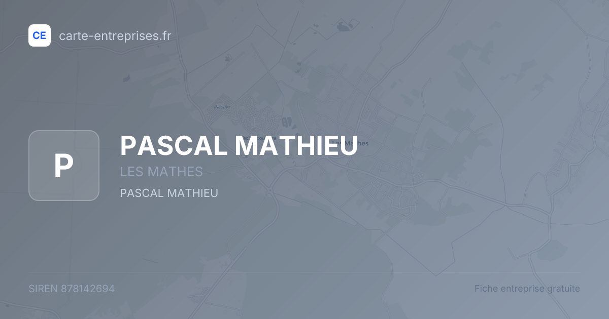 PASCAL MATHIEU — 878142694 — fiche entreprise
