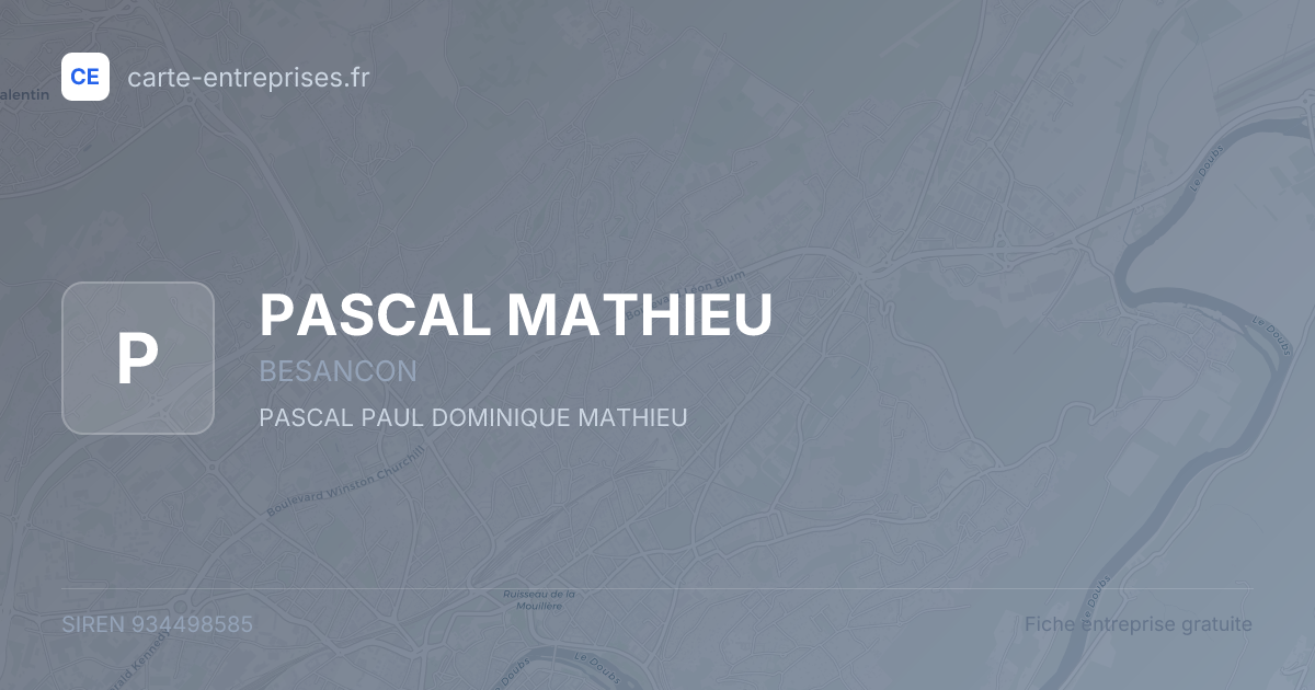 PASCAL MATHIEU — 934498585 — fiche entreprise