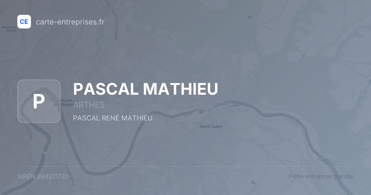 PASCAL MATHIEU — 994211720 — fiche entreprise