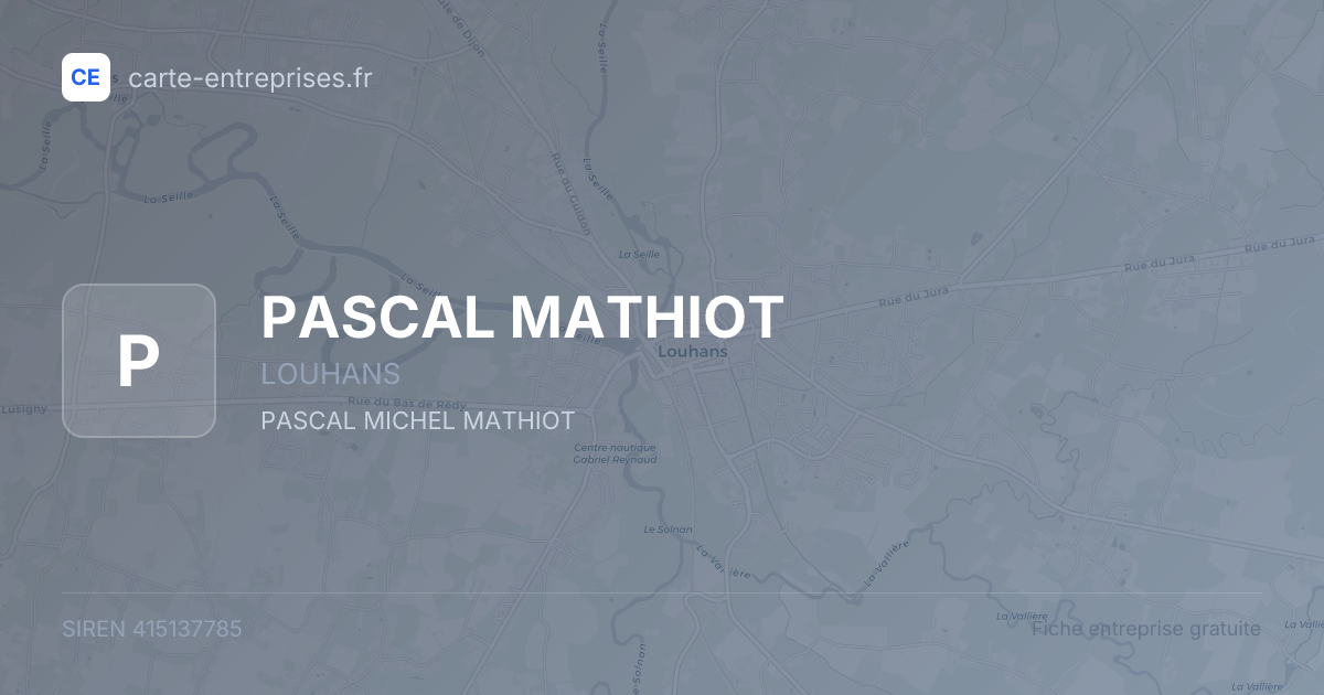 PASCAL MATHIOT — 415137785 — fiche entreprise