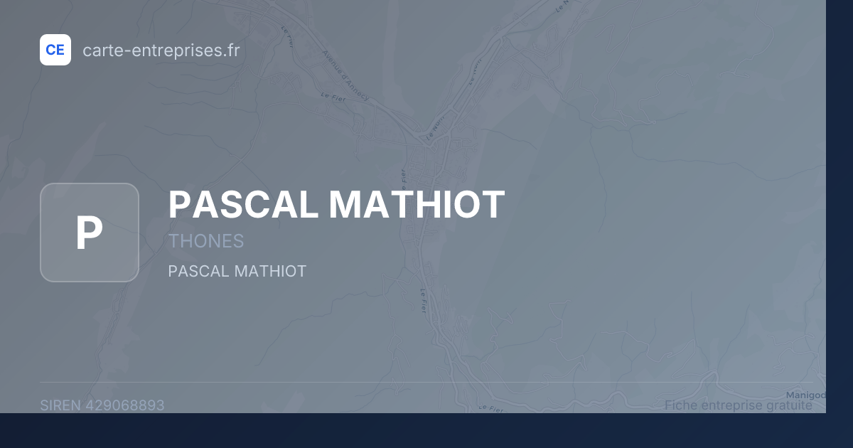 PASCAL MATHIOT — 429068893 — fiche entreprise
