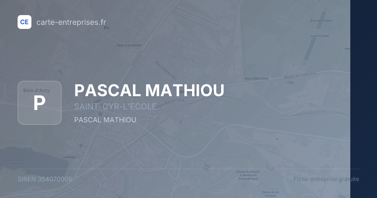 PASCAL MATHIOU — 354070005 — fiche entreprise