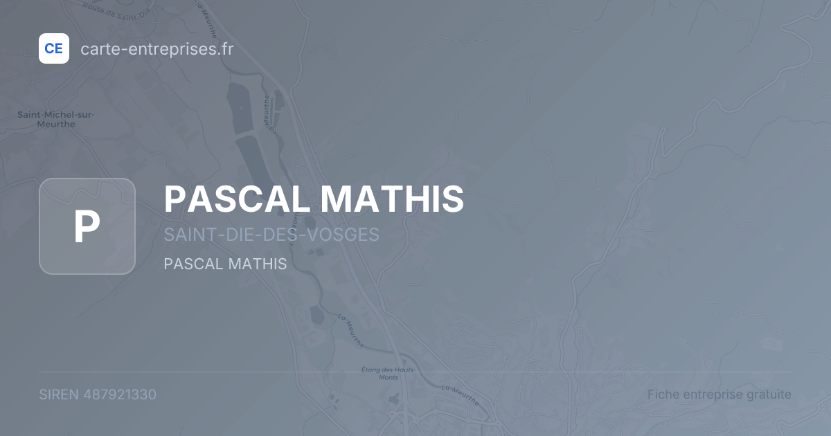 PASCAL MATHIS — 487921330 — fiche entreprise