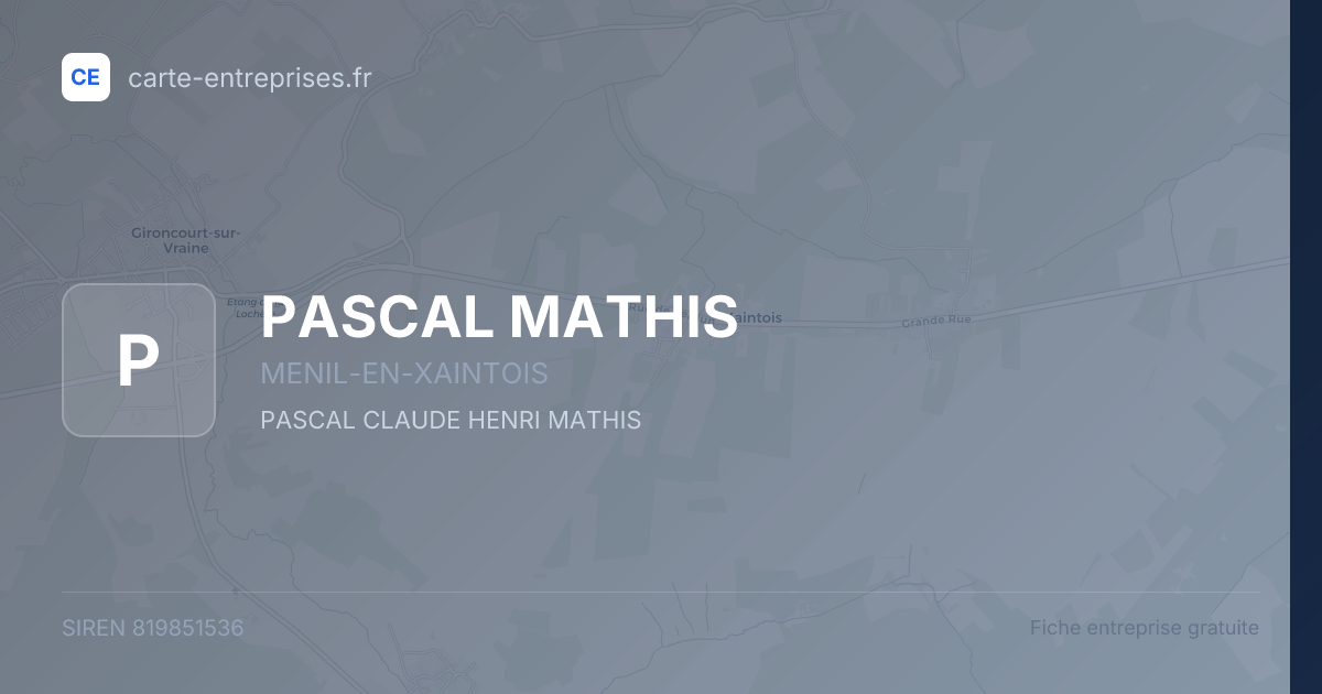 PASCAL MATHIS — 819851536 — fiche entreprise