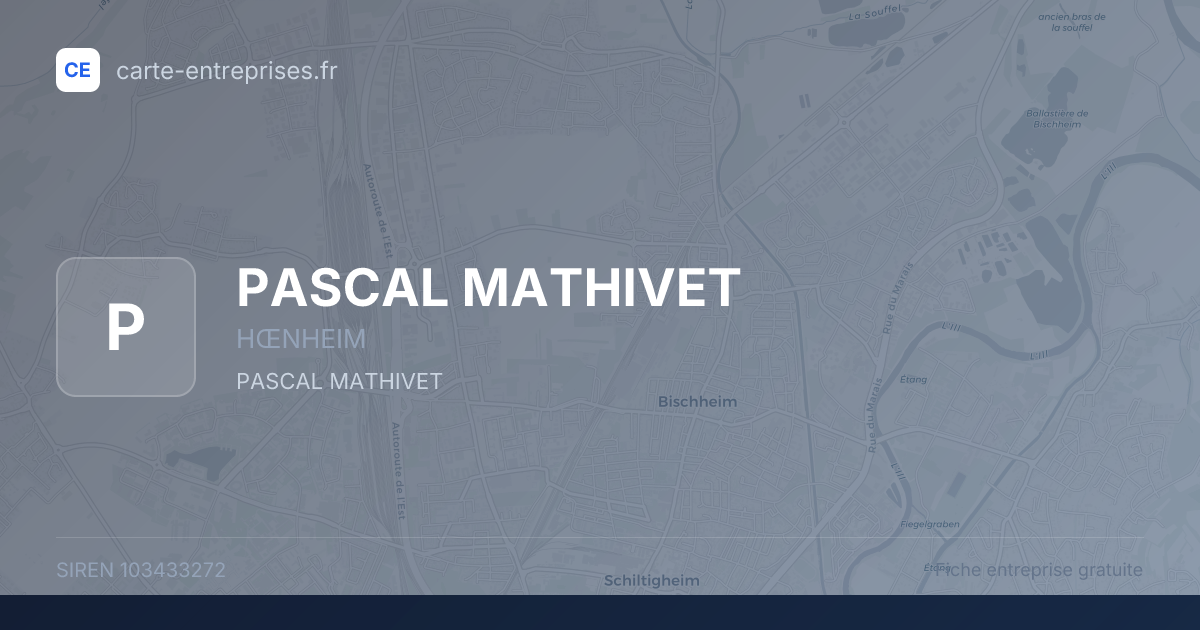 PASCAL MATHIVET — 103433272 — fiche entreprise