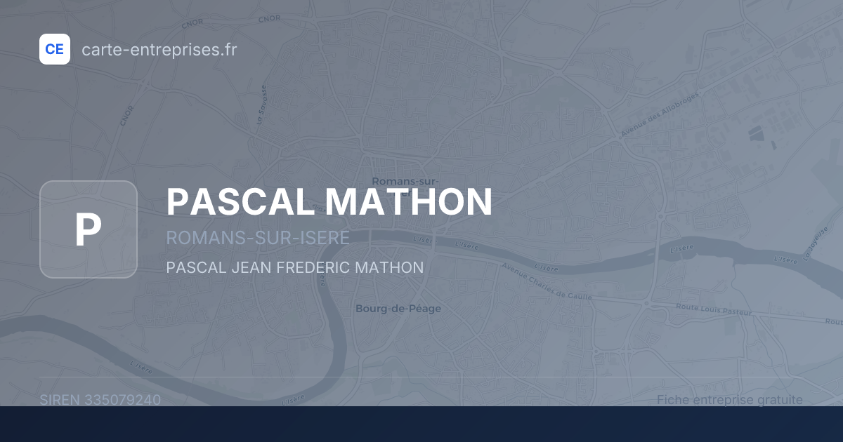 PASCAL MATHON — 335079240 — fiche entreprise