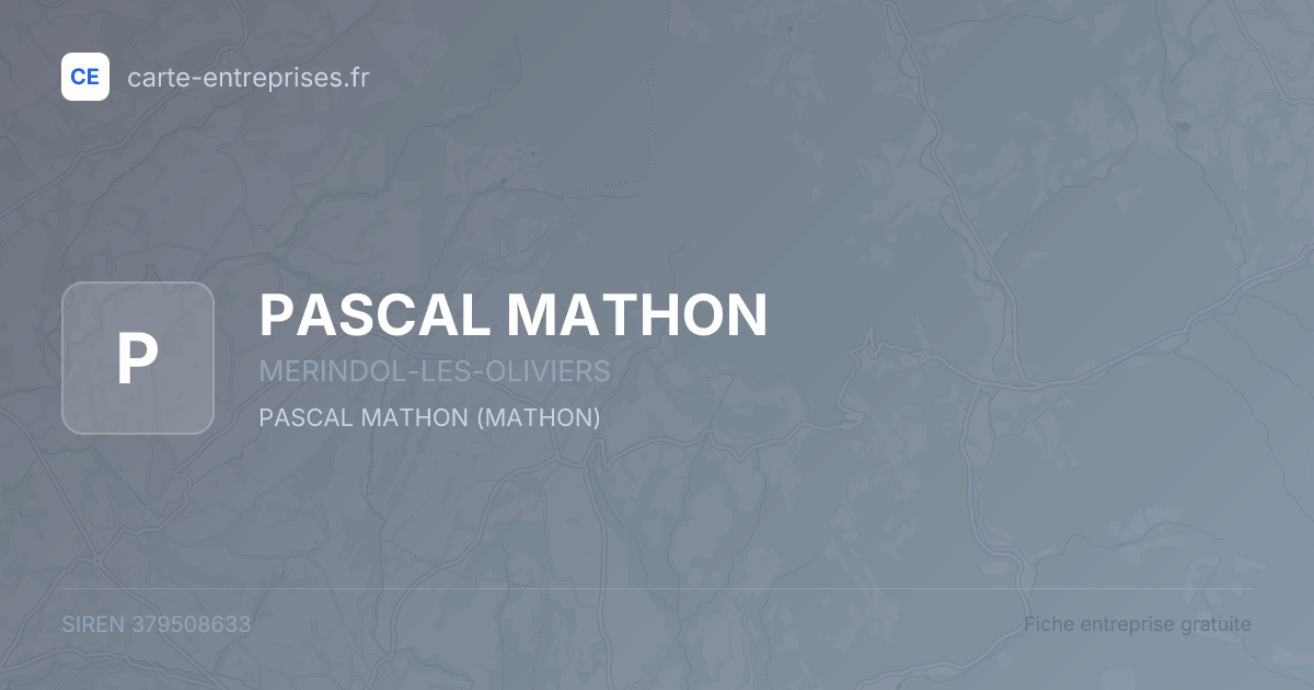 PASCAL MATHON — 379508633 — fiche entreprise