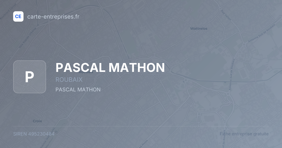 PASCAL MATHON — 495230484 — fiche entreprise
