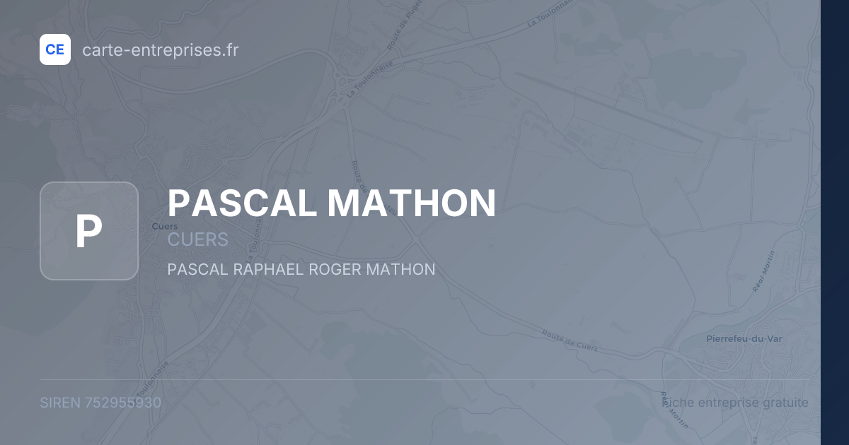 PASCAL MATHON — 752955930 — fiche entreprise