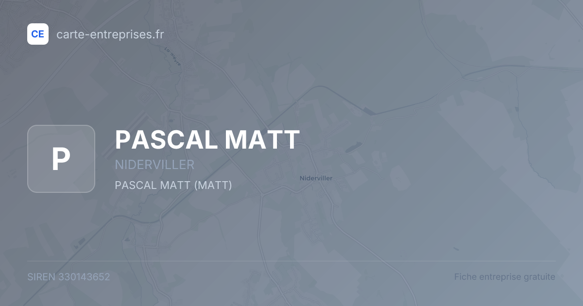 PASCAL MATT — 330143652 — fiche entreprise