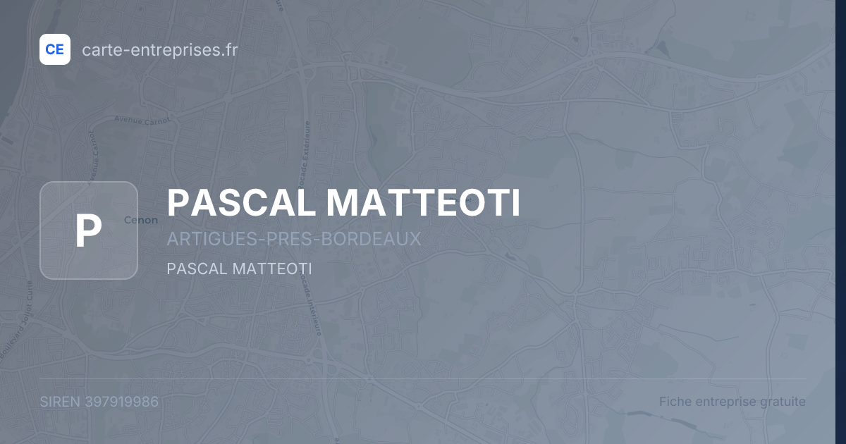 PASCAL MATTEOTI — 397919986 — fiche entreprise