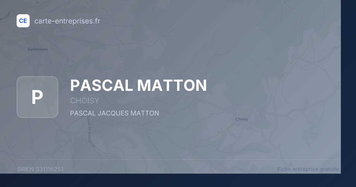 PASCAL MATTON — 331116251 — fiche entreprise