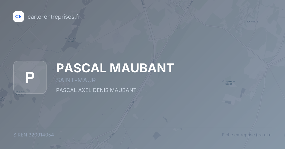 PASCAL MAUBANT — 320914054 — fiche entreprise