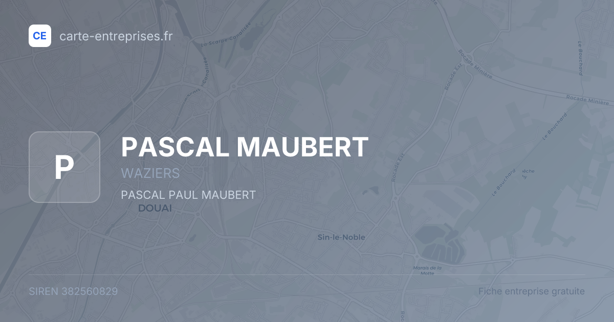 PASCAL MAUBERT — 382560829 — fiche entreprise