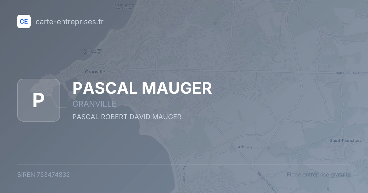 PASCAL MAUGER — 753474832 — fiche entreprise